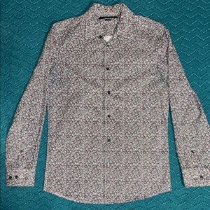 Perry Ellis Multicolor Floral Button Down Shirt